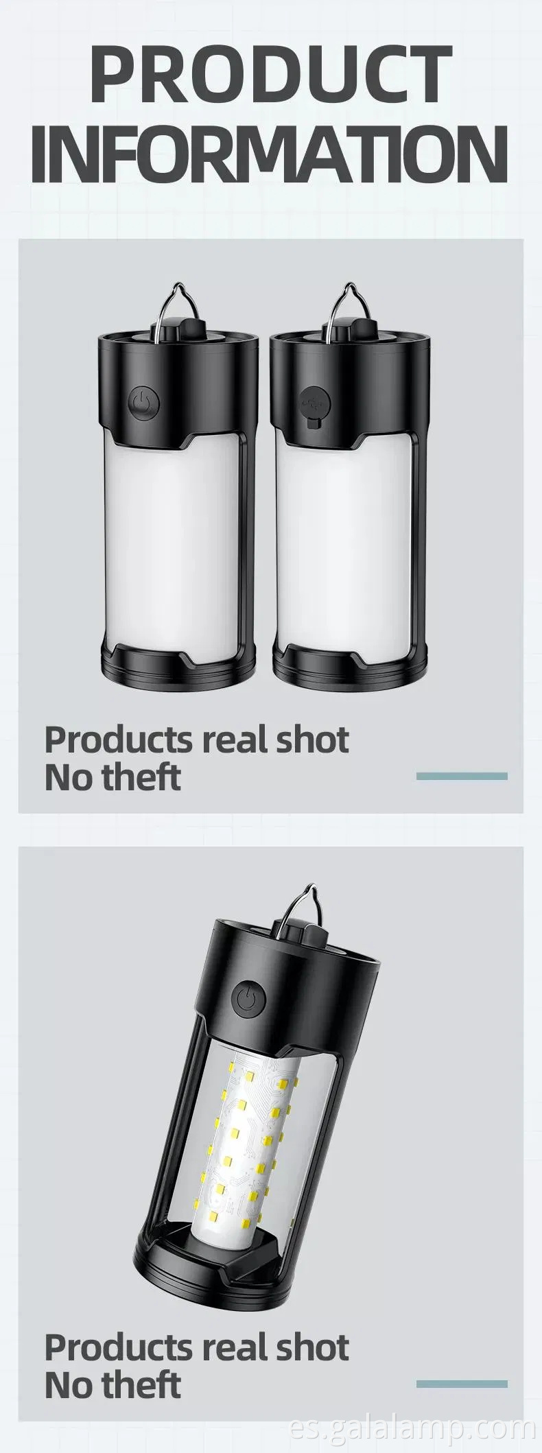 Luz LED solar al aire libre recargable para uso de emergencia